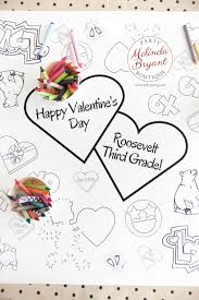Valentines Day Decor Coloring Page Table Runner Teachers Etsy In 2020 Childrens Party Games Teacher Classroom Decorations Wedding With Kids