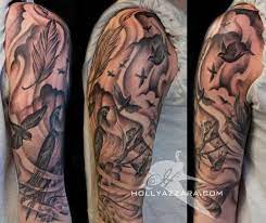 Birds And Feathers Half Sleeve Sleeve Tattoos Half Sleeve Tattoos Designs Half Sleeve Tattoo