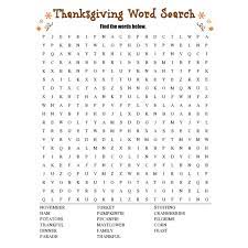 Words included in this fun file are: Thanksgiving Word Search Free Printable Worksheet