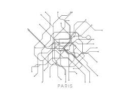 Paris Subway Map Print Paris Metro Map Poster Metro Map Art Subway Map Subway Map Design