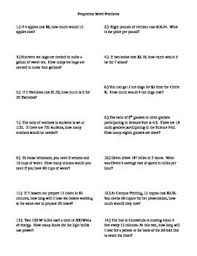 Select one or more questions using the checkboxes above each question. Ratios And Proportions Word Problems Worksheets Teaching Resources Tpt