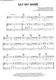 Working with lemons 3.727.926 views1 year ago. Say My Name Piano Sheet Music Best Music Sheet