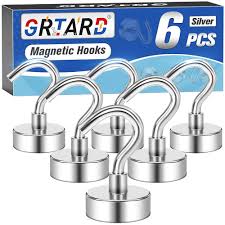 Amazon.com: Grtard 6 Pack Black Magnetic Hooks Heavy Duty ...