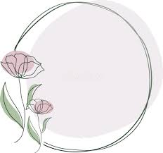楕円形シンプル線画のお花 おしゃれなボタニカル風(植物)のフレーム枠イラスト無料 フリー86475 | 素材Good さん