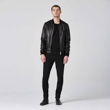 Mens Leather Bomber Jacket 350 Dstld Mens Leather Bomber Jacket Leather Jacket Outfit Men Black Outfit Men