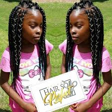 Black Box Braids Hairstyles For Kids This Is An Impressive Box Braid Hairstyle For Kids This Hairstyle Will Definitely Change Her L Kids Braided Hairstyles Thick Hair Styles Box Braids Hairstyles