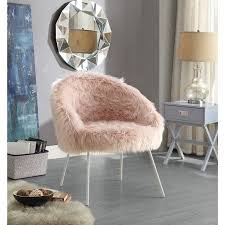 Inspired Home Norah Faux Fur Accent Chair Walmart Com Dressing Chair Accent Chairs Comfy Chairs