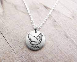 Tiny Silver Chicken Necklace Gift For Backyard Chicken Lover Etsy Gift Necklace Jewelry Necklace
