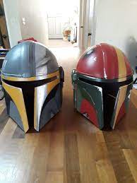 Mandalorian Helmets For My Daughter And Myself 3d Printed On Ender 3 Print Found On Myminifactory Co Star Wars Helmet Star Wars Light Saber Star Wars Trooper