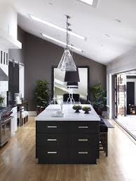 Dark Gray Kitchen Wall Paint Color With Dark Cabinets Contemporary Kitchen Interior Design Kitchen Home Kitchens