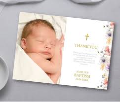 Christening Thank You Postcard