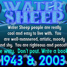 Chinese Zodiac Water Sheep 1943 2003 Born By Valxart Chinese Zodiac Zodiac Sheep