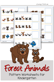 Forest Animals Pattern Worksheets For Kindergarten Pattern Worksheets For Kindergarten Pattern Worksheet Forest Animals