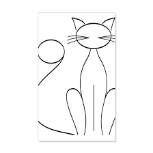 Abstract Cat Line Drawing Wall Decal By Soaring Simple Cafepress Simple Cat Drawing Art Drawings Sketches Simple Simple Line Drawings