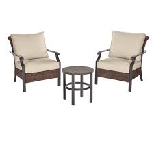 We did not find results for: Hampton Bay Harper Creek 3 Piece Brown Steel Outdoor Patio Chair Set With Cushionguard Putty Tan Cushions H087 01202400 The Home Depot