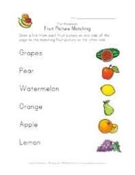 Fruit Worksheets Fruit Names Matching Worksheets Fruit