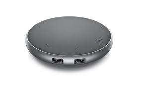 A power socket to plug the speakers into. Dell S New Usb C Hub Is Also A Speakerphone For Conference Calls The Verge