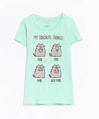 Pusheen S Favorite Things Ladies Junior Tee Pusheen Shirt Cute Outfits For Kids Pusheen Plush