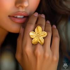 PRAO Ring Anti-Tarnish Lily Flower (Adjustable Size)