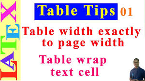 Table Formatting In Latex 01 Latex Tips Solution 18 Youtube