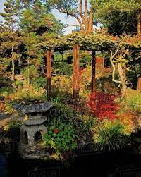 Tully Japanese Gardens Co Kildare Ireland Japanese Lantern Pergola Stock Photo Dissolve