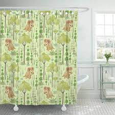 Pknmt Animal Colorful With The Of Funny Dinosaurs In Cartoon Style Big Child Dino Era Shower Curtain Sets Bathroom Shower Curtain Sets Bathroom Shower Curtains