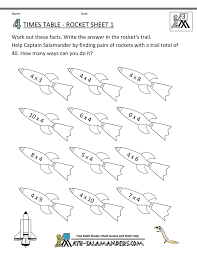 Multiplication Drill Sheets 4 Times Table Rocket 1 Coloring Worksheets For Kindergarten Math Coloring Worksheets Times Tables Worksheets