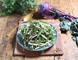 Crunchy Kohlrabi Mint Rocket Salad Recipe Recipe Kohlrabi Rocket Salad Crunchy
