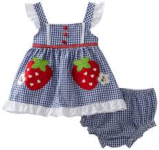 Youngland Baby Girls 39 2 Pc Set Strawberry Seersucker Sundress Blue Red 24 Months Vestidos Infantis Roupas De Criancas Moda Infantil