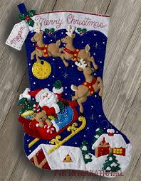 Christmas Night 28 Jumbo Bucilla Felt Stocking Kit 86740 Fth International Sales Ltd Felt Christmas Stockings Felt Christmas Christmas Stocking Kits