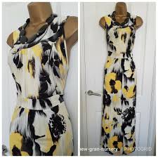Black And Yellow Jersey Dress Evans Maxi Stretchy Black Yellow Jersey Dress Size 22 24 Fashion Clothing Shoes Accessories Womensclothing Dresses Jersey Dress Dresses Full Maxi Skirt