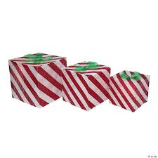 I've used four of these to tie different christmas church services together. Northlight Set Of 3 Red And White Striped Gift Box Outdoor Christmas Decor Oriental Trading