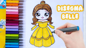 Partire dai dettagli più facili: Come Disegnare Belle La Principessa Disney Draw Belle Disney Princess Youtube