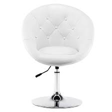 Zara modern quilted vanity chair. Wahson Tufted Round Back Swivel Accent Chair Contemporary Adjustable Leather Chrome Vanity Chair Lounge Pub Bar Bedroom White Office Chairs Aliexpress