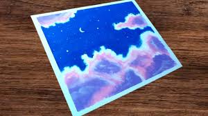Gambar pemandangan langit gradasi : Oil Pastel Drawing 44 Cara Mudah Menggambar Awan Untuk Pemula Gradasi Langit Malam Youtube