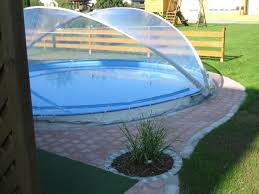 Cabrio Dome Auf Eingelassenem Rundpool Cabrio Dome Poolabdeckung Pool