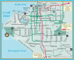 Usgs map of the anchorage area shows the city spread out on a plain of loose glacial deposits shown in yellow, and the bedrock making up the hillsides of anchorage shown in green and brown. Nice Map Of Anchorage Municipality Alaska Alaska Map Anchorage
