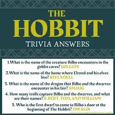 Hello guys, thanks alot for reading. Wood Dale Library On Twitter Here Are The Answers To The Hobbit Trivia Questions We Had Posted This Morning How Did You All Do
