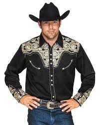Scully Men S Black And Gold Gunfighter Retro Western Shirt Western Shirts Cowboy Outfits Mens Western Wear