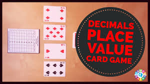 decimal place value with playing cards games 4 gains