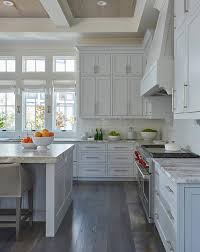 light gray stacked kitchen cabinets