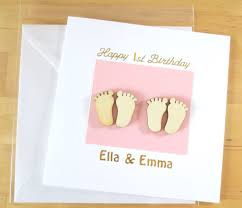 Birthday Gifts For Twin Adults Unique Personalised Twin First 1st 2nd 3rd 4th 5th Birthday Etsy First Birthday Cards Baby Cards Handmade Baby Boy Cards