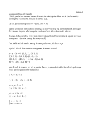 Il sistema lineare ha soluzioni se e soltanto se . Rouche Capelli Dispense