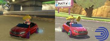 Mario Kart 8 Deluxe Peach Rider On Kart It S Mercedes Benz Toy Car Super Smash Bros Princess Toadstool
