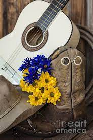 Cowgirl S White Guitar By Amber Kresge Cowgirl Wallpaper Cowgirl Wallpaper Country Cowgirl