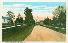 Postal de lino, Jackson, Mississippi, campus de Belhaven College, ca. 1920 