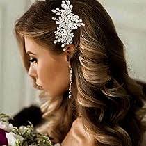 Amazon.com : Catery Crystal Bride Wedding Hair Comb Silver Side Combs  Bridal Hair Piece Clips Headpiece Hair Accessories for Women and Girls :  Beauty & Personal Care