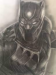 Black Phanter Graphite Pencil Portrait Marvel Art Drawings Avengers Drawings Black Panther Drawing