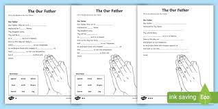 our father fill in the blank activity resource twinkl