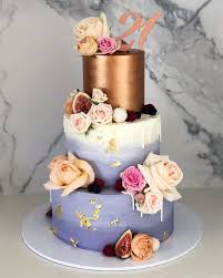21st Rose Gold 21 Birthday Cake Rose Gold And Lilac 21st Cake Weddingcake 21st Cake Cake 21st Birthday Cake For Girls